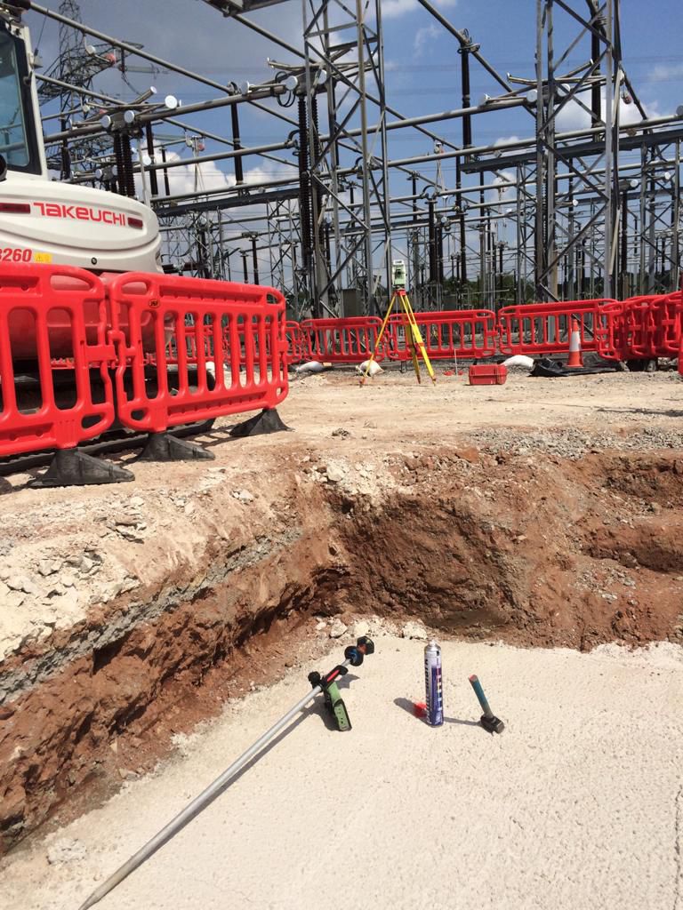 Setting out a substation. Site Engineering