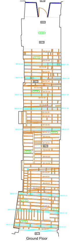 Reflected ceiling plan of a retail unit