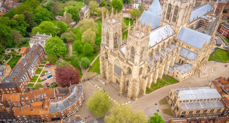 Aerial view of York Minster, England