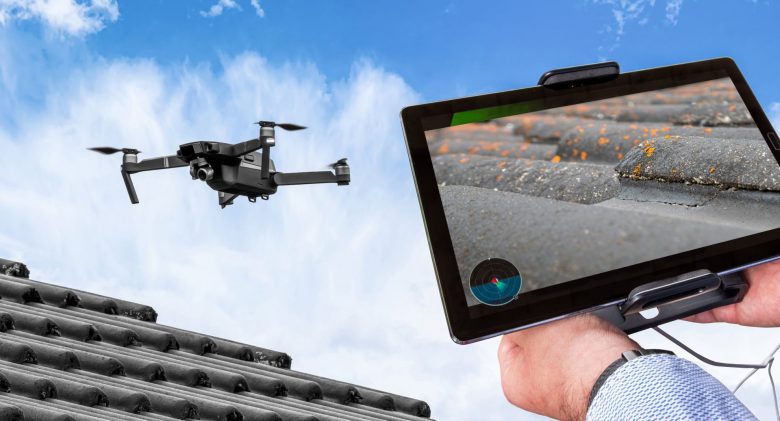 Drone being used with an tablet screen facing the screen
